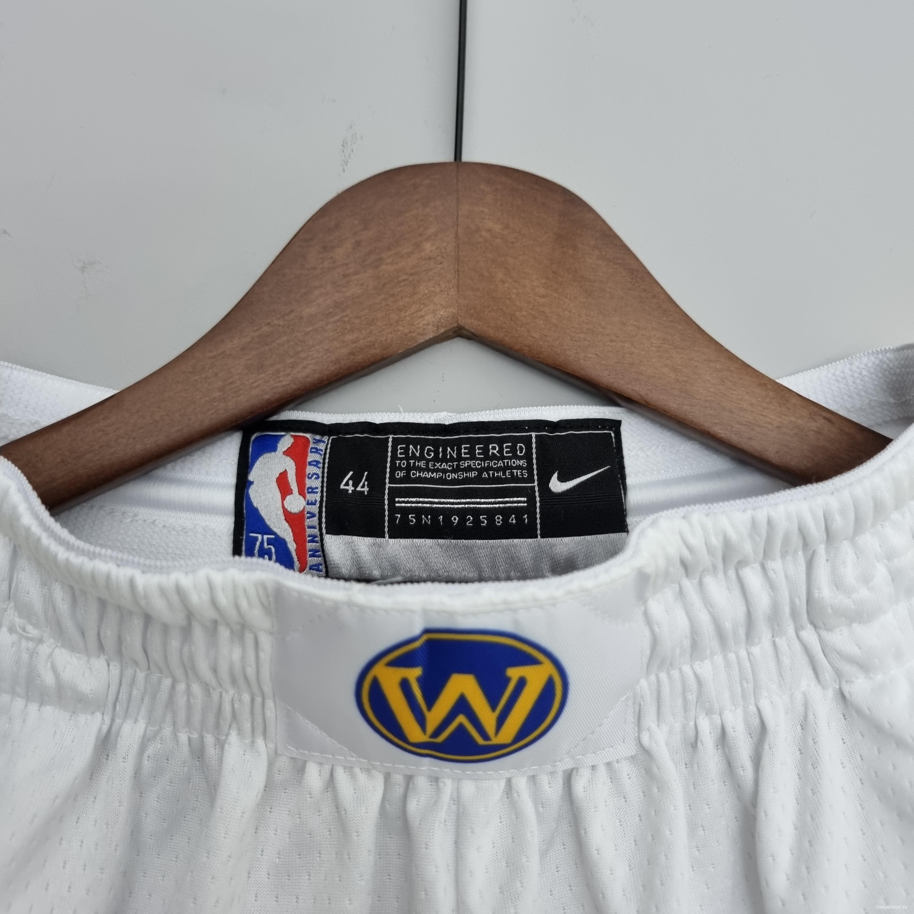 75th Anniversary Golden State Warriors Shorts White NBA Jersey