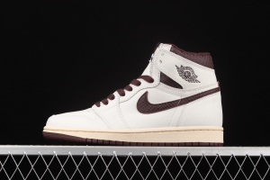 A Ma Maniere x Air Jordan 1 High OG co-branded snakeskin high top basketball shoes DO7097-100