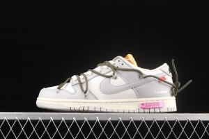 OFF-White x NIKE DUNK Low OW gray SB buckle rebound fashion casual board shoes DM1602-124