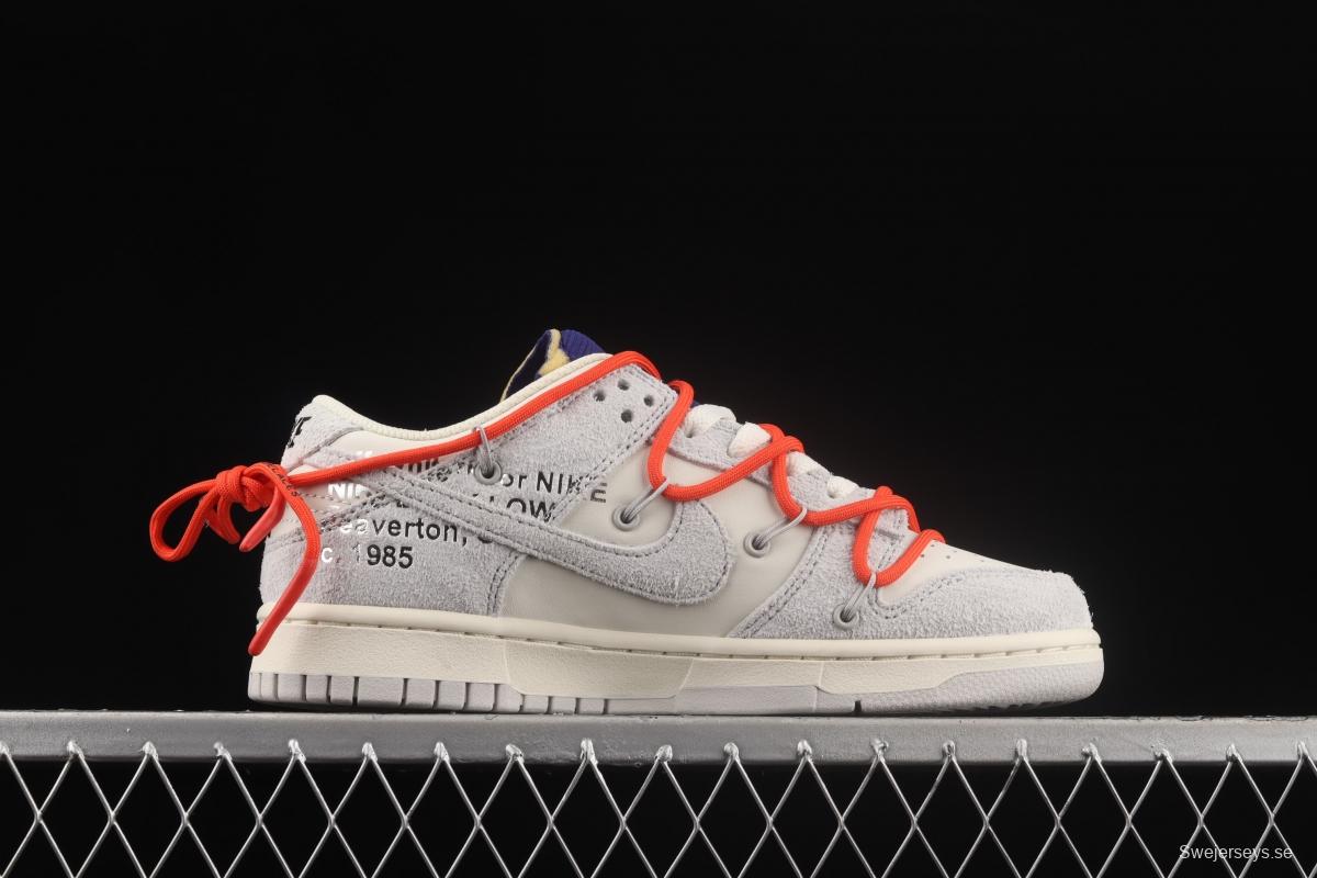 OFF-White x NIKE DUNK Low OW suede SB buckle rebound fashion casual board shoes DJ0950-110,