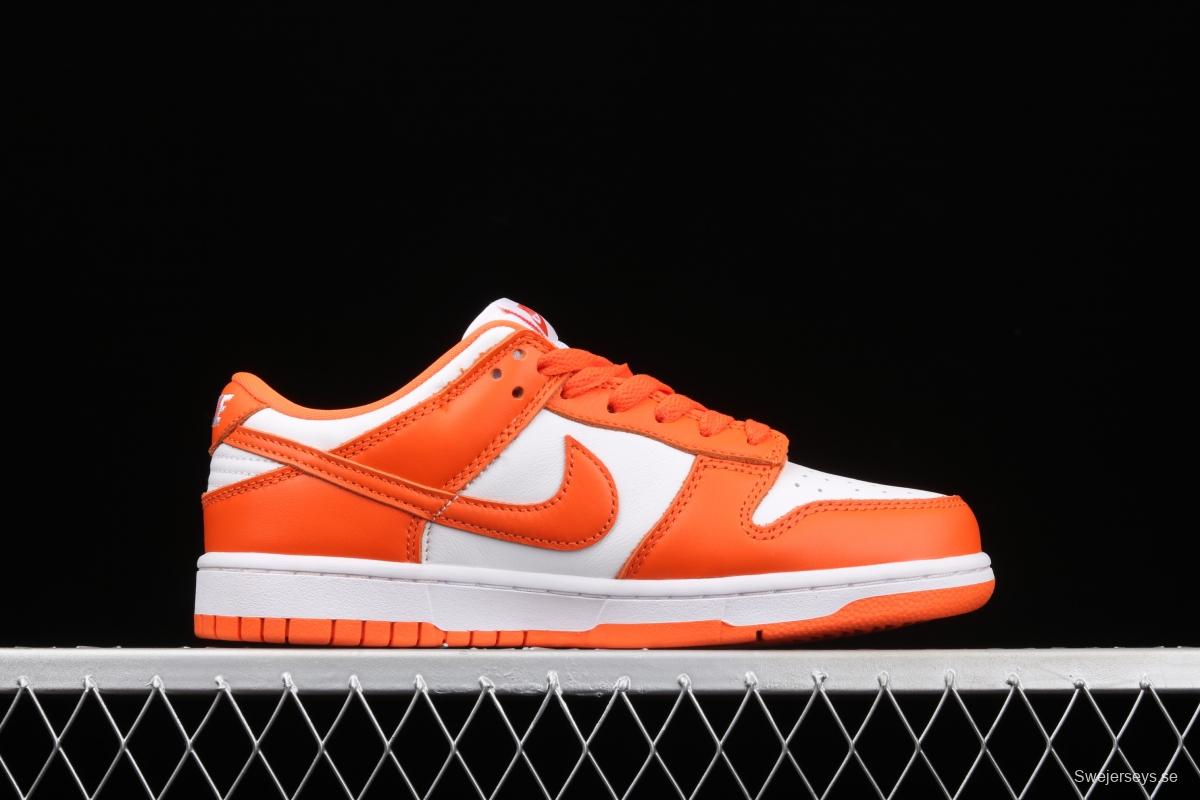 NIKE SB DUNK Low Pro Syracuse White Orange head and low Top Leisure Board shoes CU1726-101