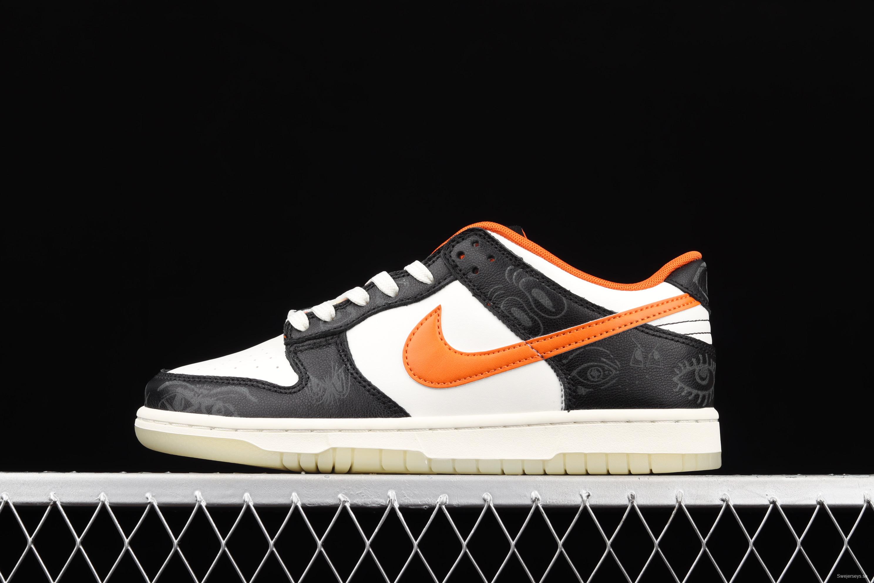 NIKE SB DUNK Low Halloween black, white and orange luminous Halloween SB rebound fashion casual board shoes DD3357-100