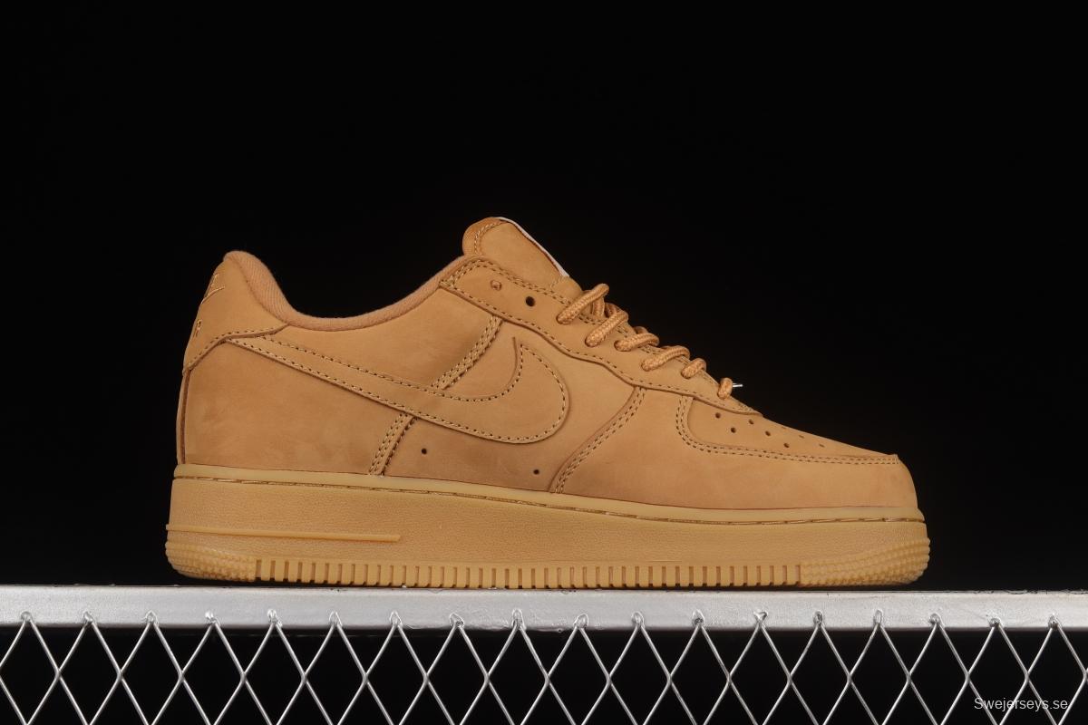 Supreme x NIKE Air Force 1 Low AF1 Collaboration Wheat Suede Low-Top Casual Sneakers DN1555-200