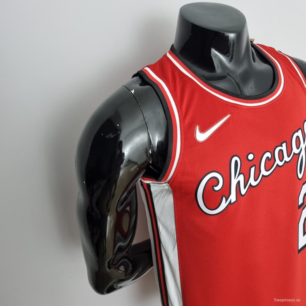 75th Anniversary 2022 Season Chicago Bulls BALL #2 City Edition Red NBA Jersey