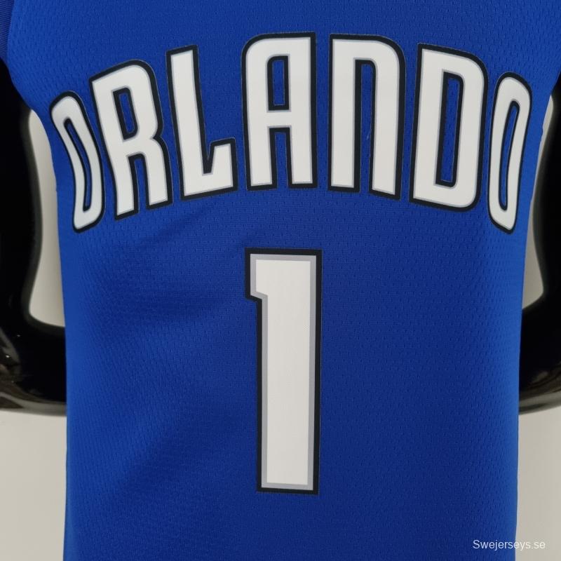 75th Anniversary McGrady #1 Orlando Magic Blue NBA Jersey