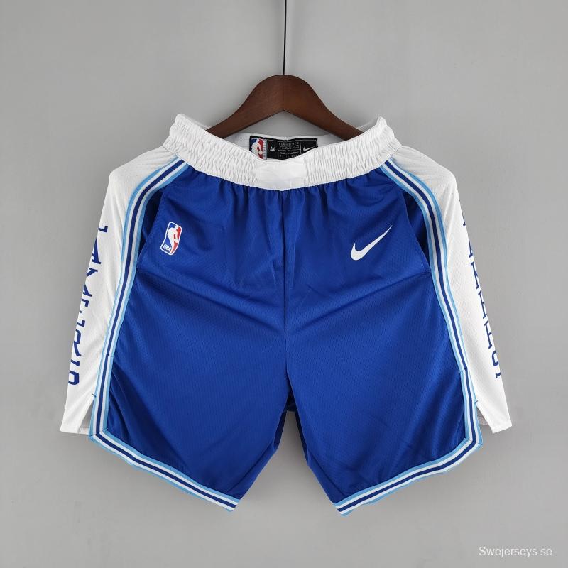 Los Angeles Lakers Retro NBA Shorts Blue White Trim