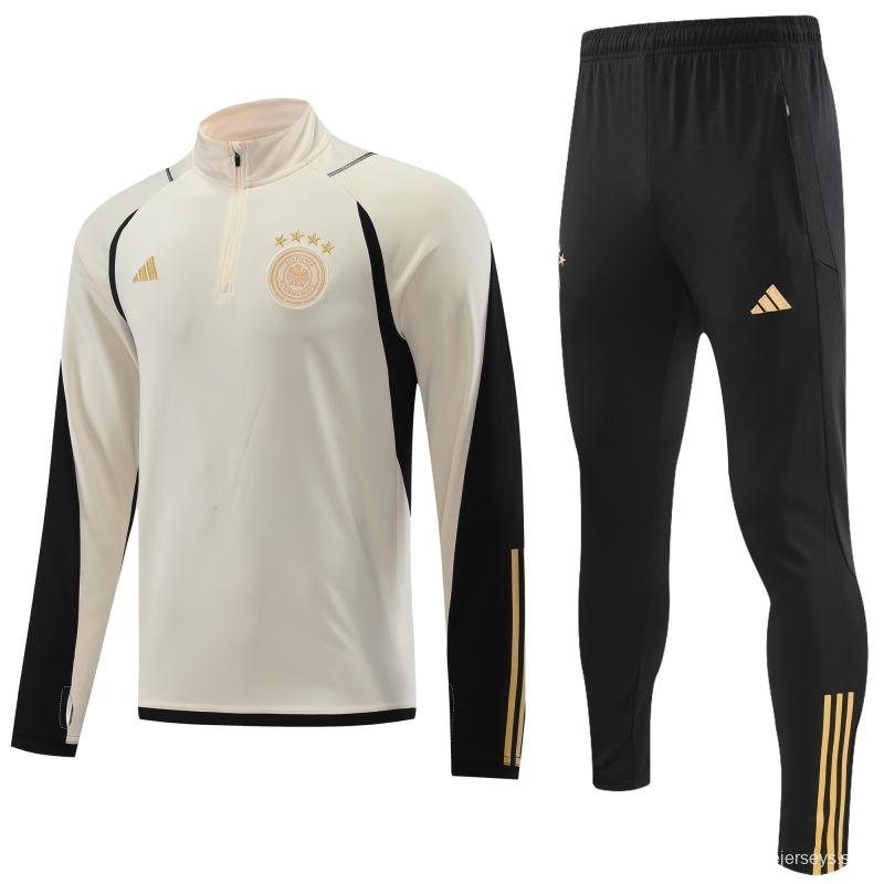 2022 Germany Khaki Half Zipper Tracksuit