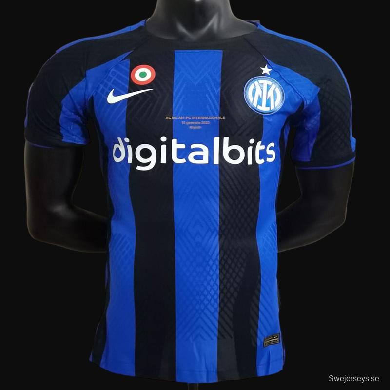 Player Version 22 23 Inter Milan Home Super Cup Jersey