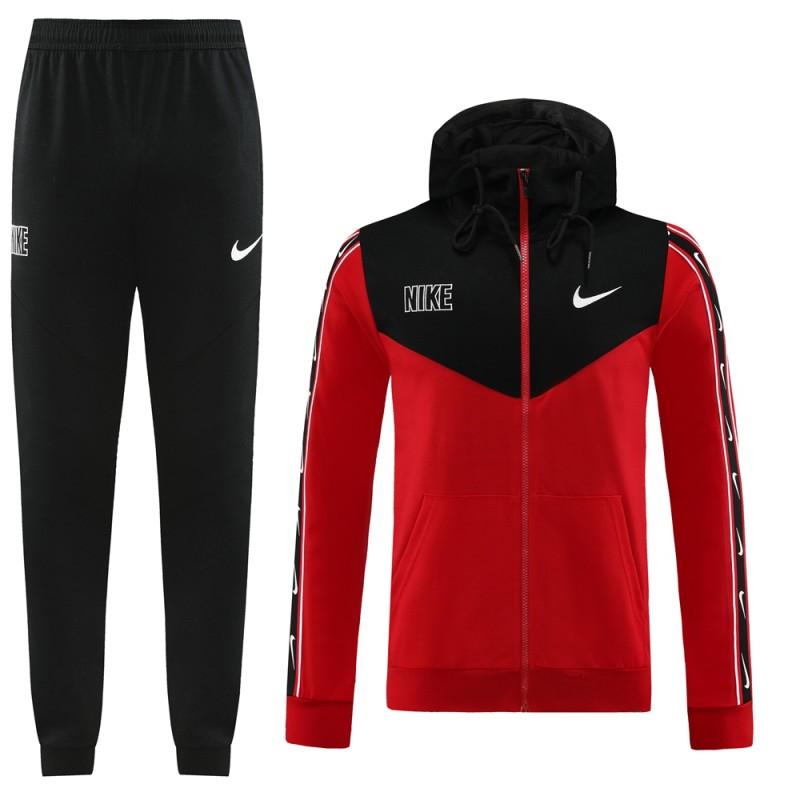 23/24 NIKE Black/Red Full Zipper Hooide Jacket+Pants