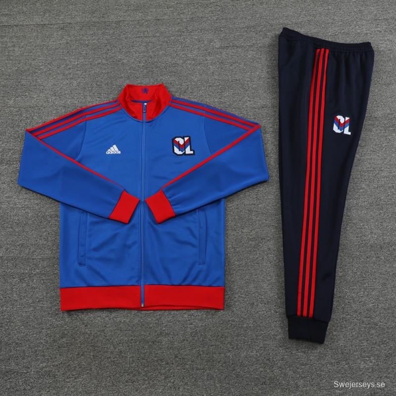 23/24 Olympique Lyonnais Blue Lyon Blue Full Zipper Jacket+Pants