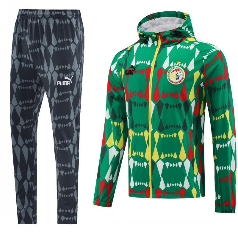 2024 Senegal Green Hoodie Full Zipper Jacket +Long Pants