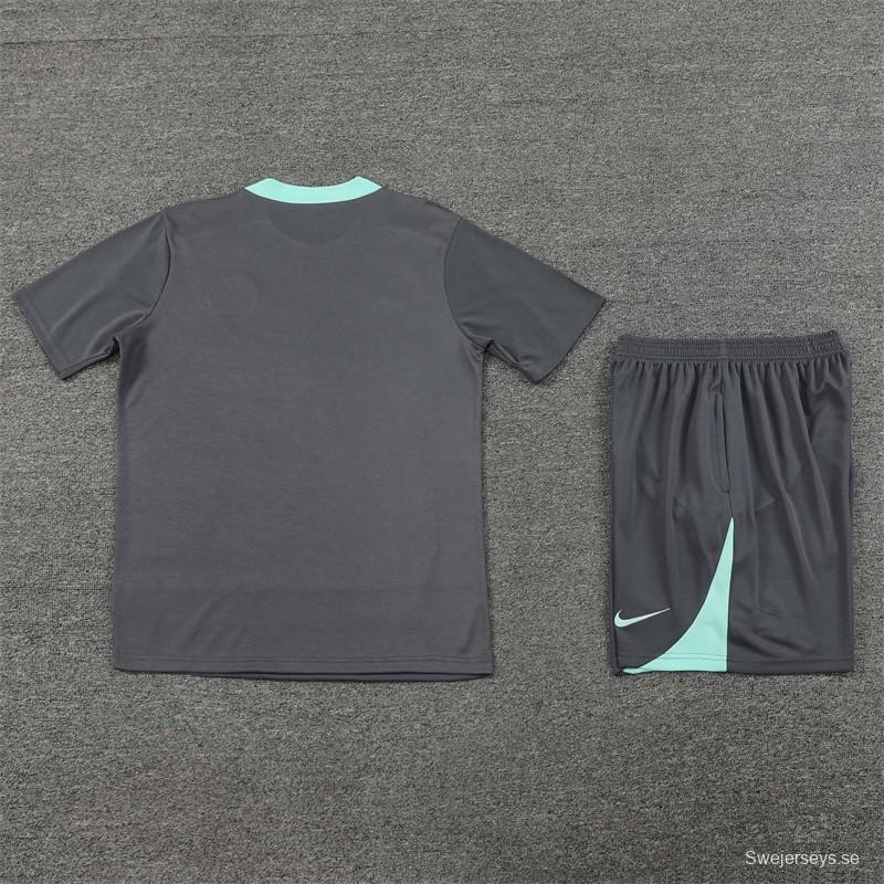 24/25 PSG Grey Short Sleeve Jersey+Shorts